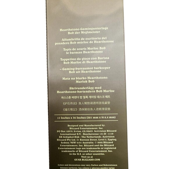 NEW Hearthstone Bartender Bob Murloc Large Gaming Desk Mat Mousepad 36"x15" - Picture 3 of 3